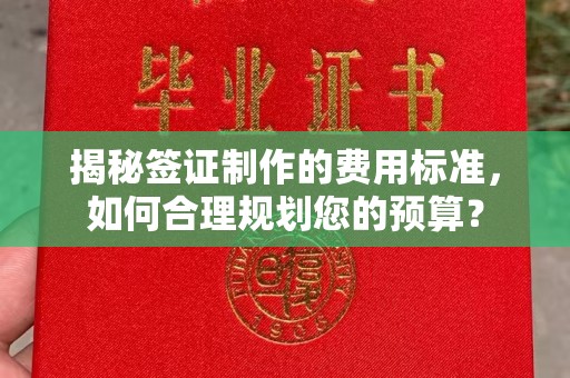 曲江揭秘签证制作的费用标准，如何合理规划您的预算？